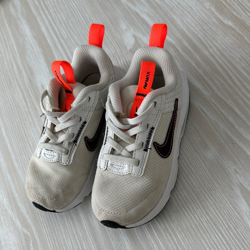 Nike Airmax White Sneakers with Orange Accents
